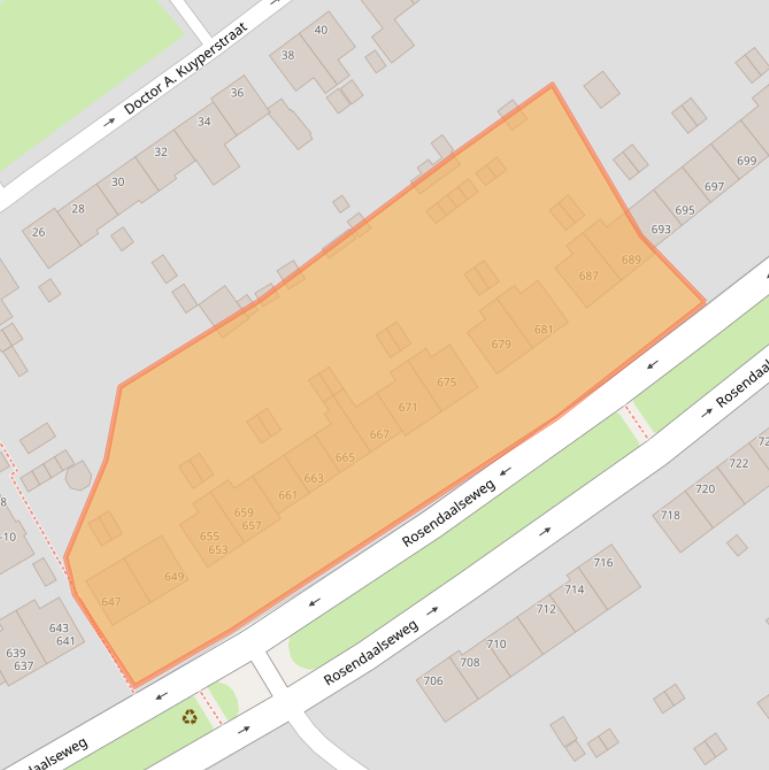 Kaart van postcodegebied 6824KM.