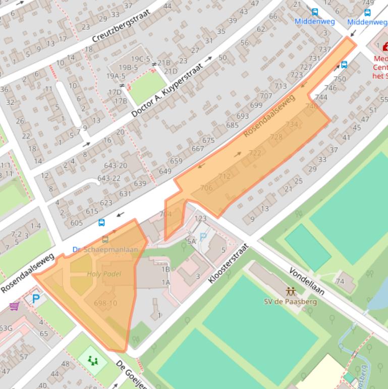 Kaart van postcodegebied 6824KV.