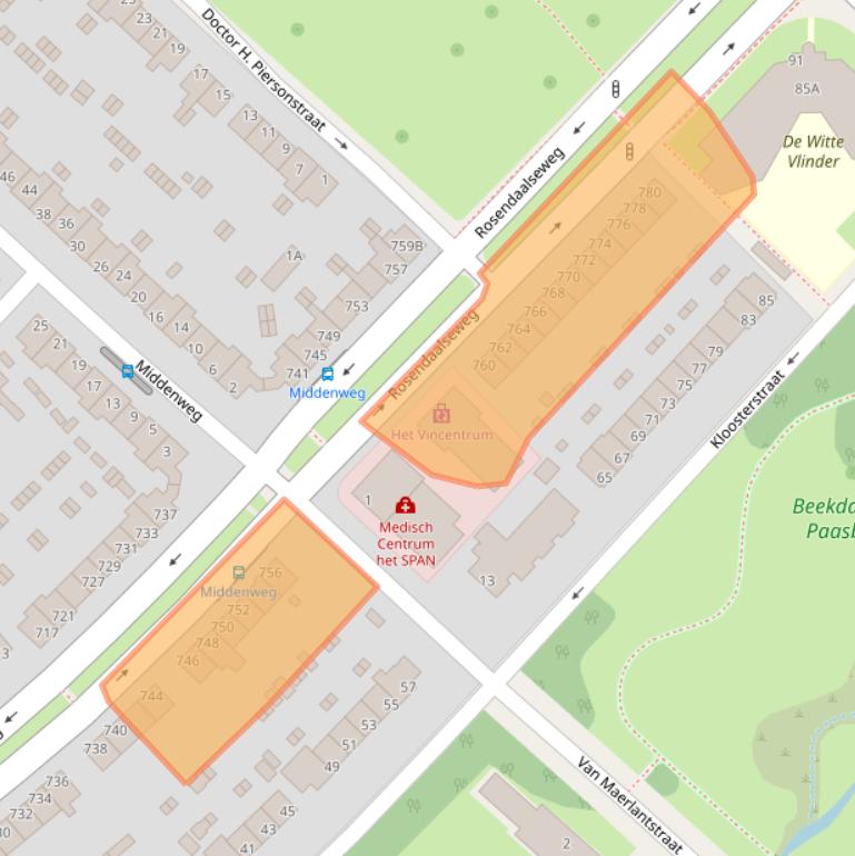 Kaart van postcodegebied 6824KW.