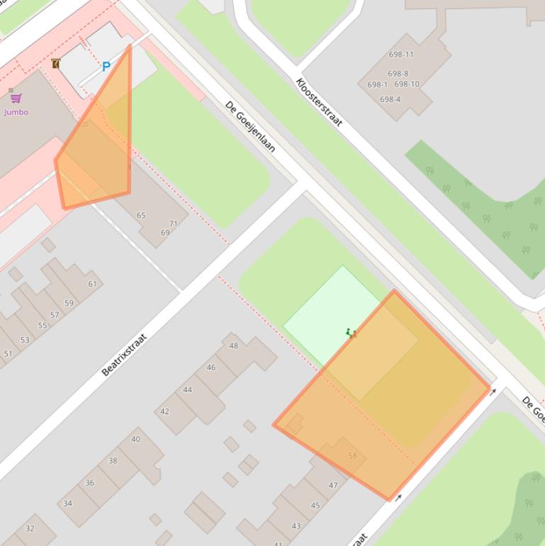 Kaart van postcodegebied 6824LT.