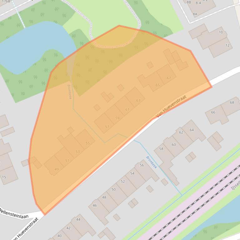 Kaart van postcodegebied 6824MN.