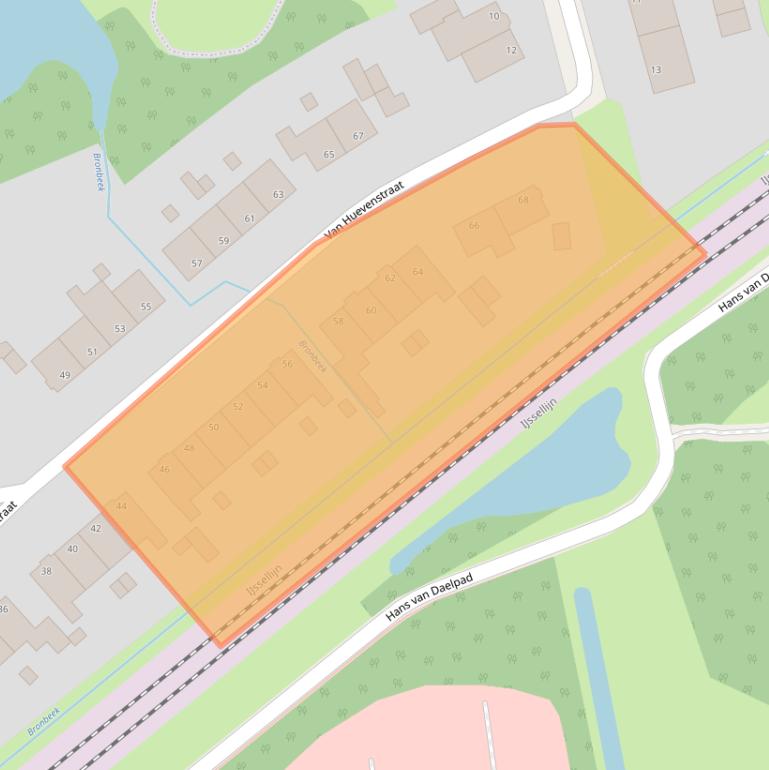 Kaart van postcodegebied 6824MR.