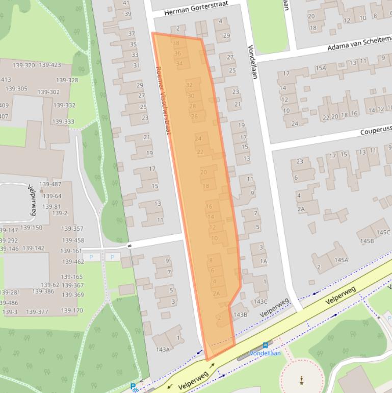 Kaart van postcodegebied 6824MX.