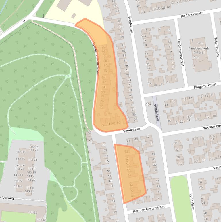 Kaart van postcodegebied 6824MZ.