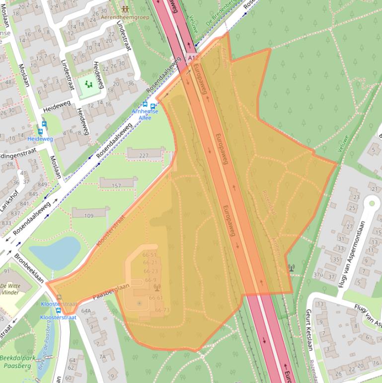 Kaart van postcodegebied 6824PJ.