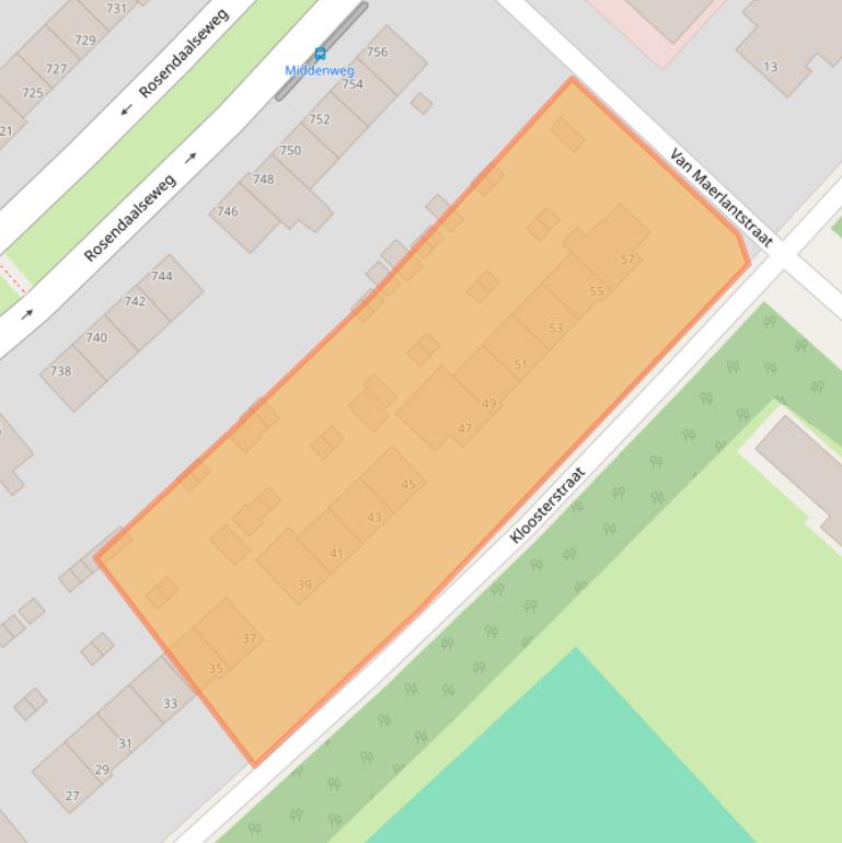 Kaart van postcodegebied 6824RB.