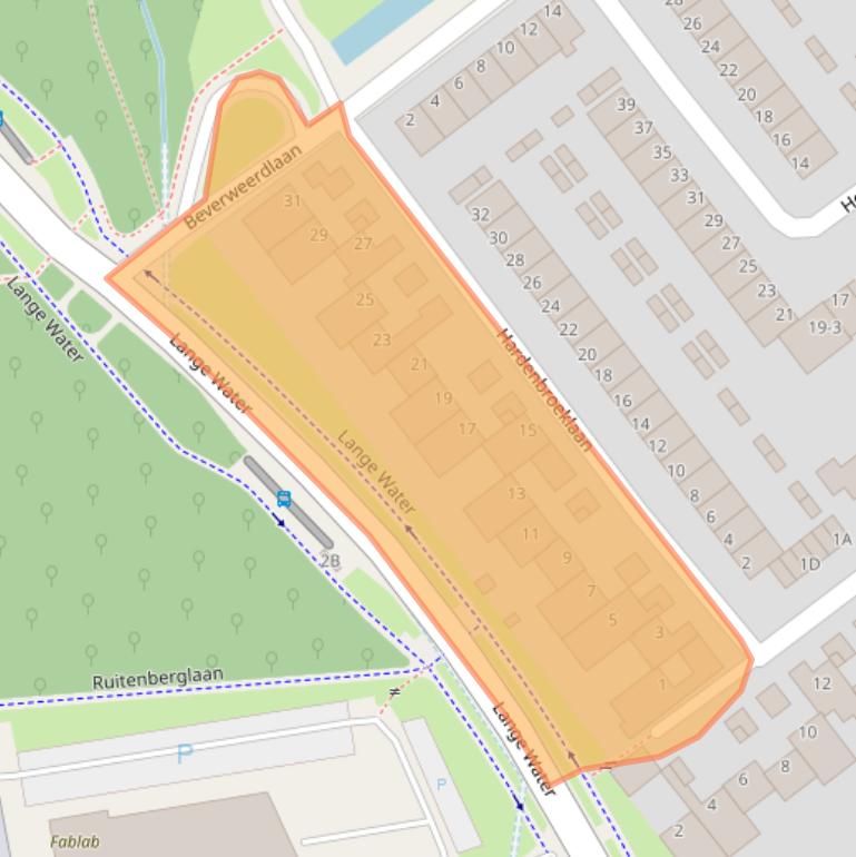 Kaart van postcodegebied 6825AG.