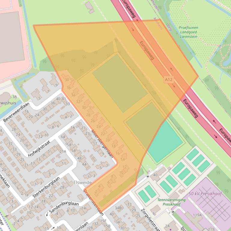 Kaart van postcodegebied 6825AN.