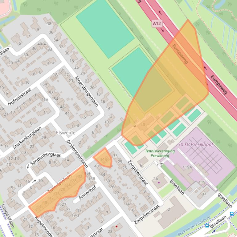 Kaart van postcodegebied 6825AS.
