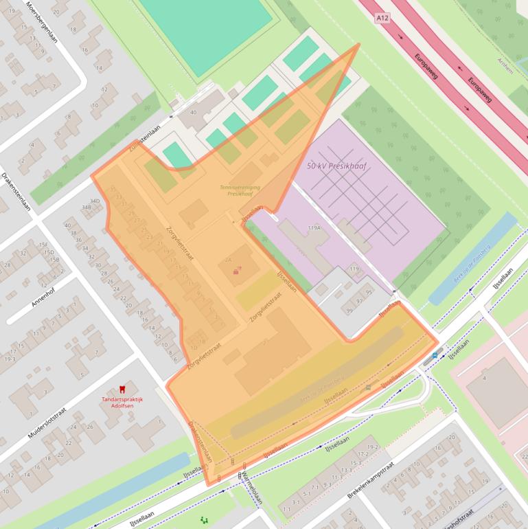Kaart van postcodegebied 6825AX.
