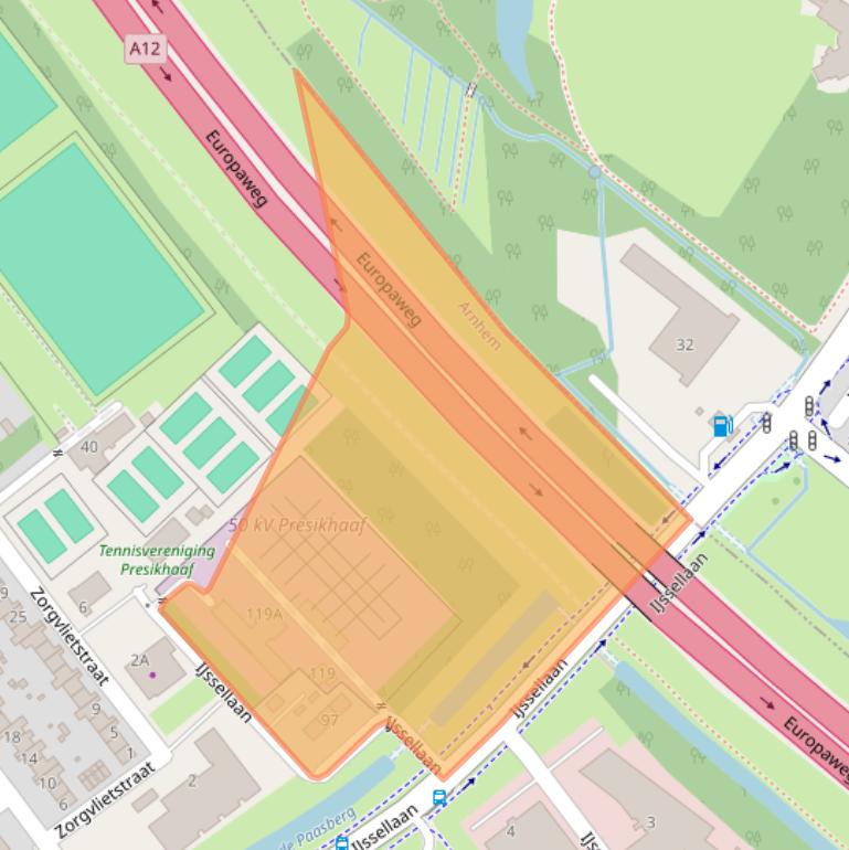 Kaart van postcodegebied 6825AZ.