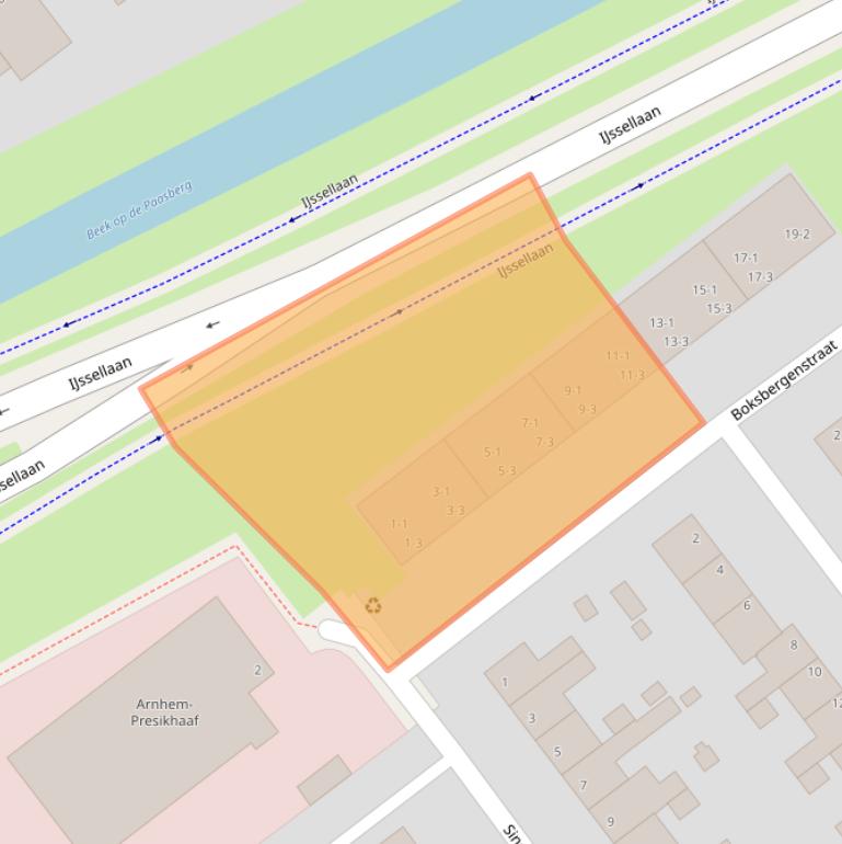 Kaart van postcodegebied 6825BB.