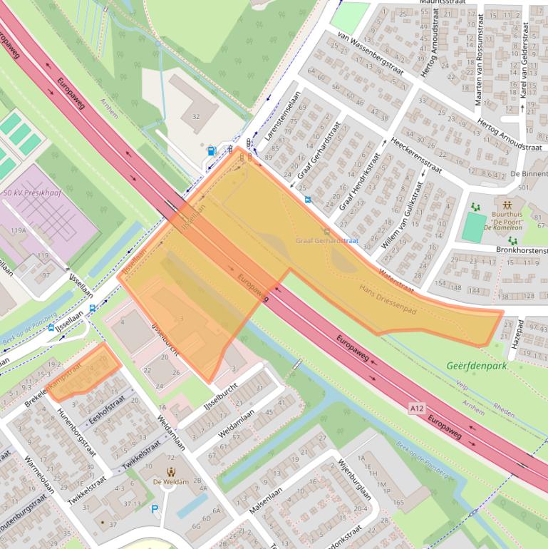 Kaart van postcodegebied 6825BS.