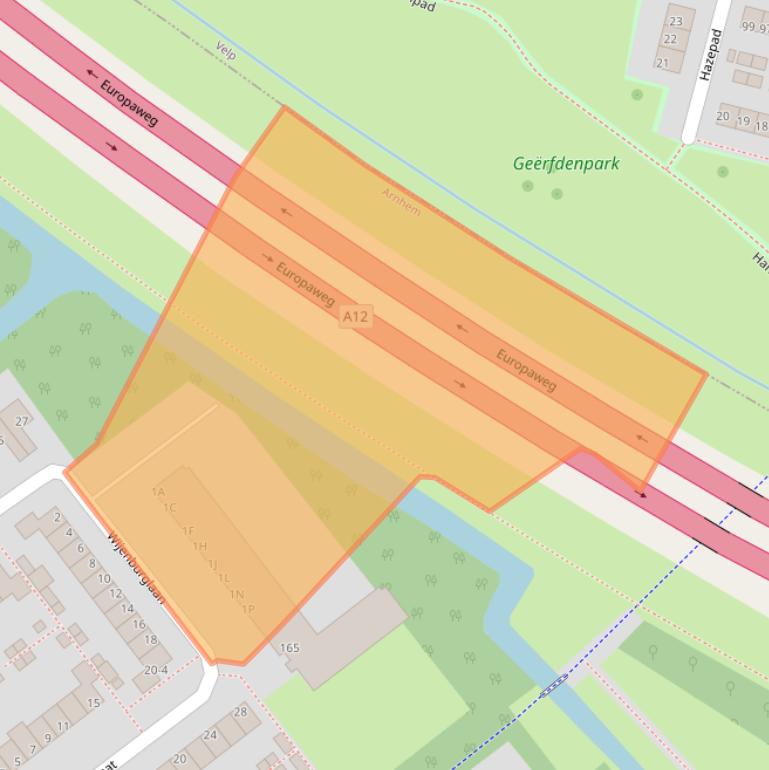 Kaart van postcodegebied 6825CA.