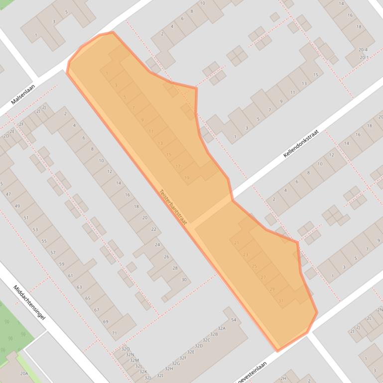 Kaart van postcodegebied 6825CJ.