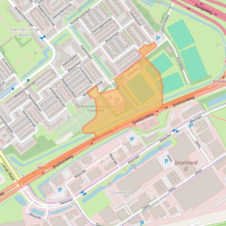 Kaart van postcodegebied 6825EX.