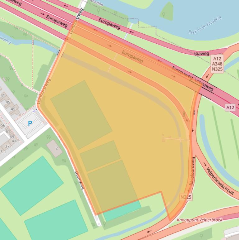 Kaart van postcodegebied 6825EZ.