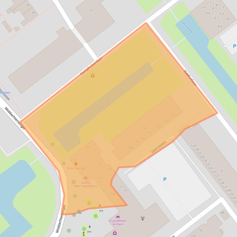 Kaart van postcodegebied 6825GL.