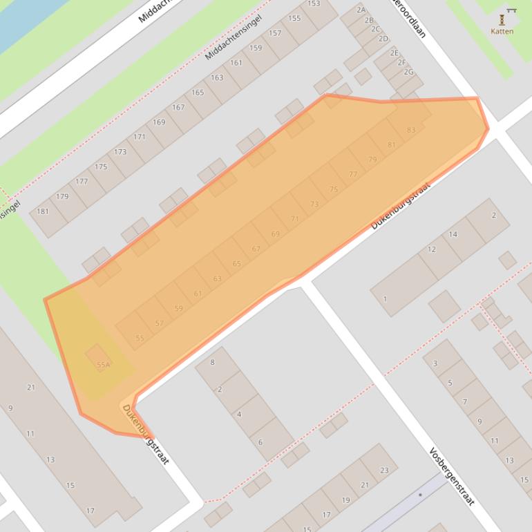 Kaart van postcodegebied 6825HC.