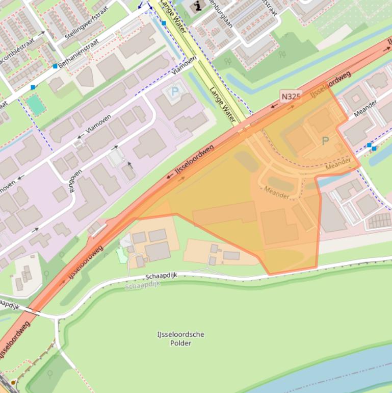 Kaart van postcodegebied 6825MB.