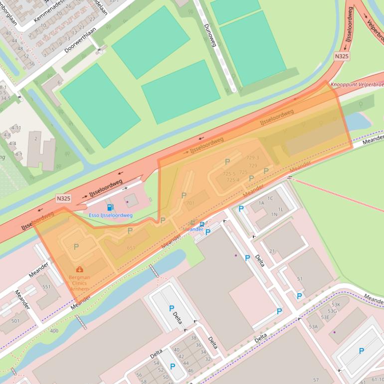 Kaart van postcodegebied 6825ME.