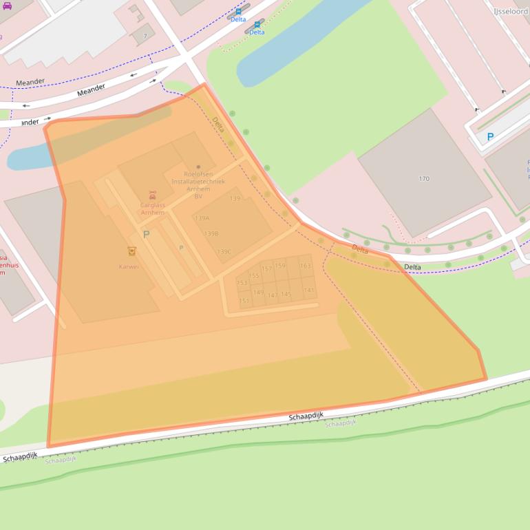 Kaart van postcodegebied 6825MP.