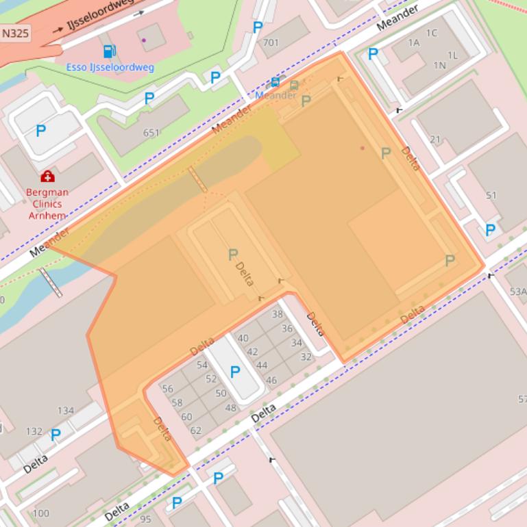 Kaart van postcodegebied 6825MR.