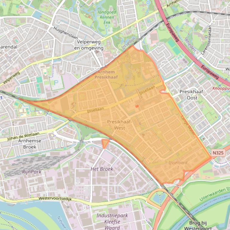 Kaart van postcodegebied 6826.