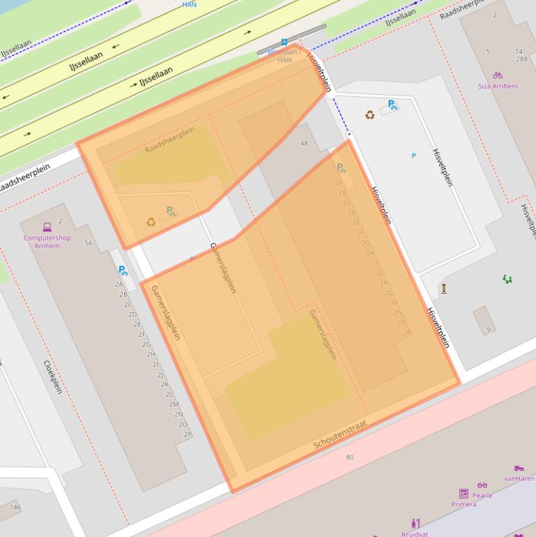 Kaart van postcodegebied 6826LG.