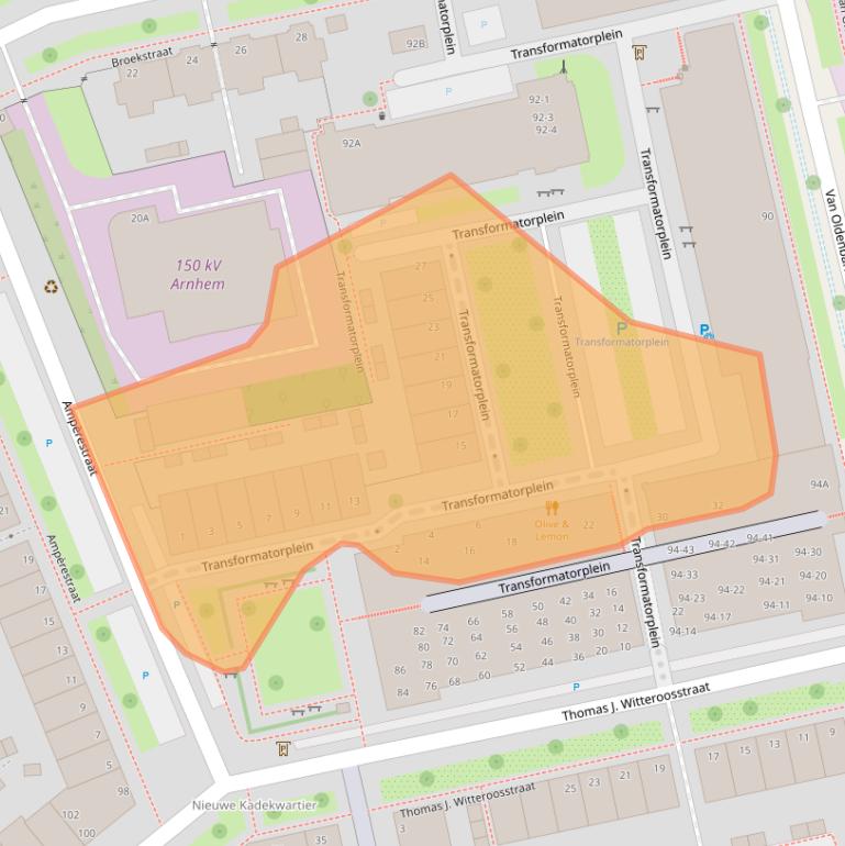 Kaart van postcodegebied 6827AC.
