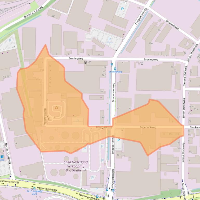 Kaart van postcodegebied 6827BN.