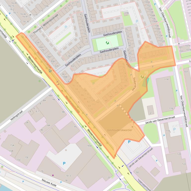 Kaart van postcodegebied 6827DJ.