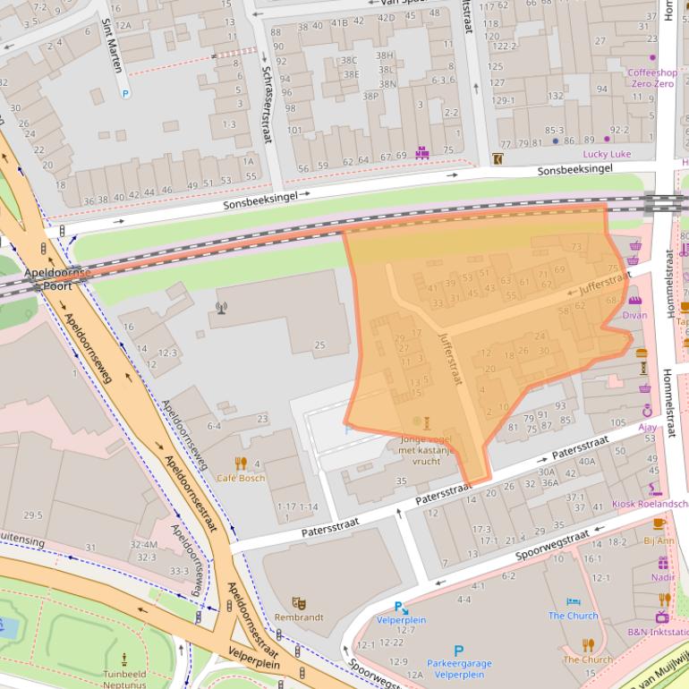 Kaart van postcodegebied 6828AE.