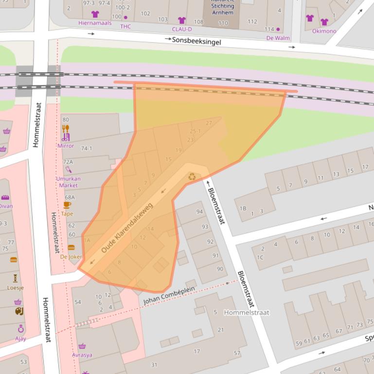 Kaart van postcodegebied 6828AZ.