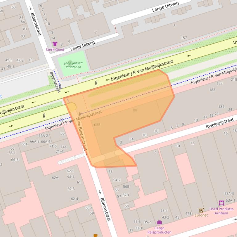 Kaart van postcodegebied 6828BT.