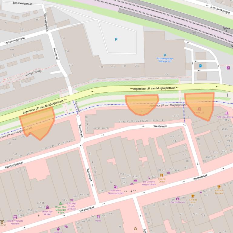 Kaart van postcodegebied 6828BZ.