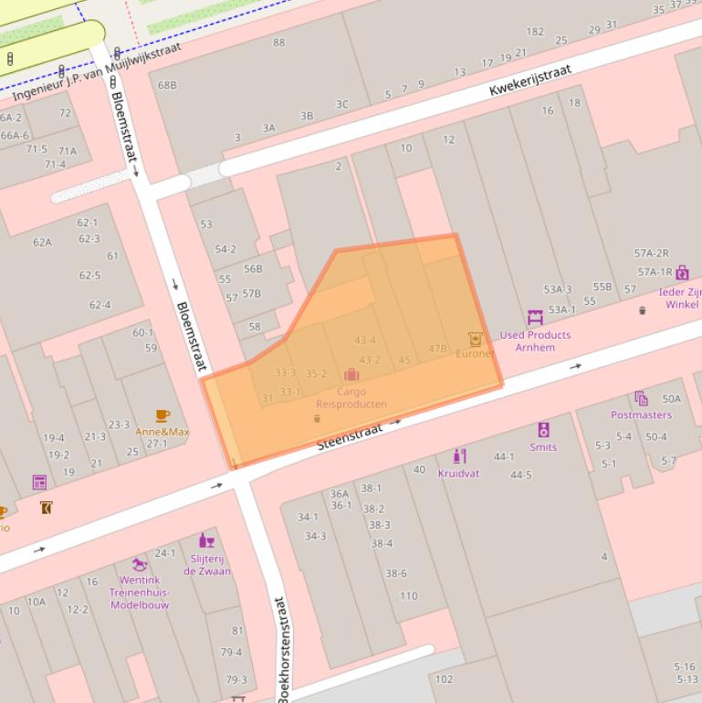 Kaart van postcodegebied 6828CC.