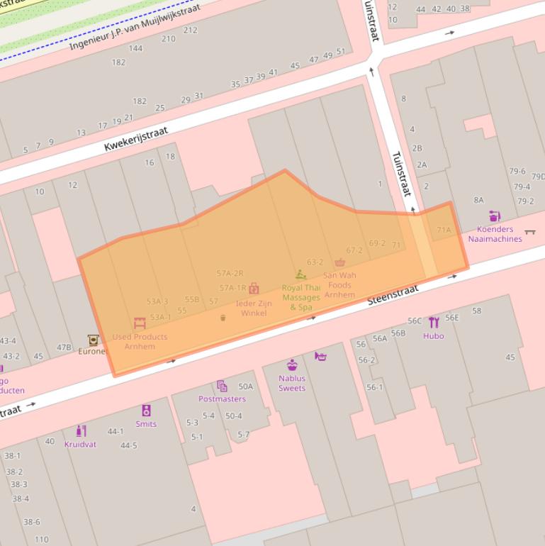 Kaart van postcodegebied 6828CD.