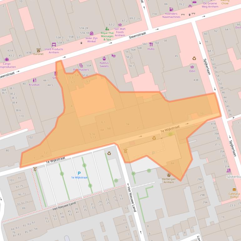 Kaart van postcodegebied 6828EA.