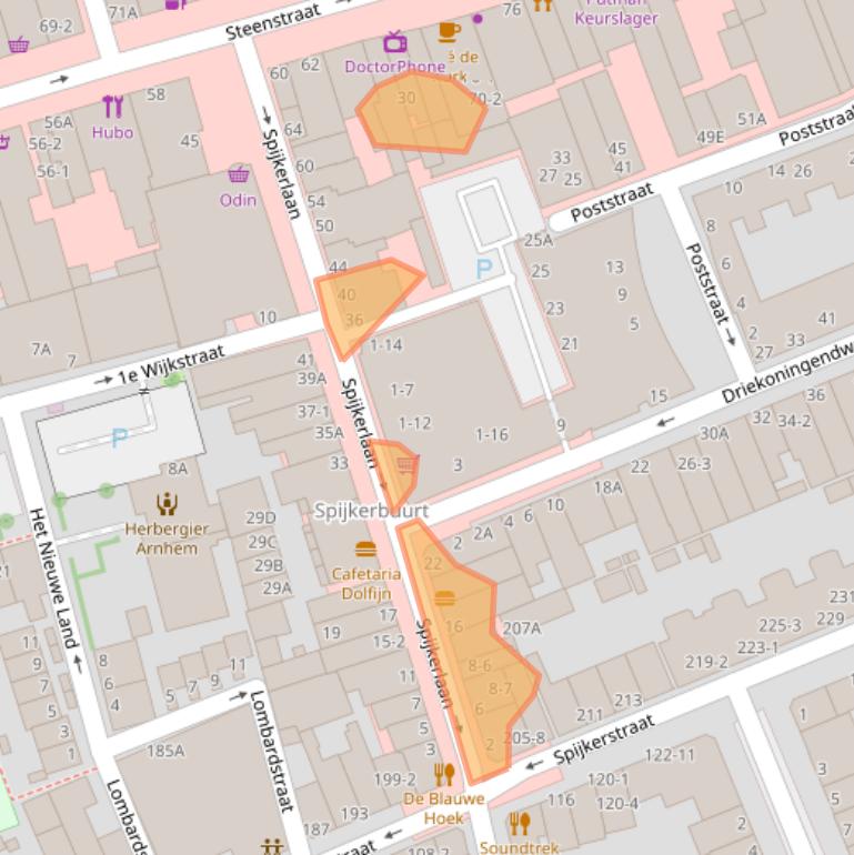 Kaart van postcodegebied 6828EC.