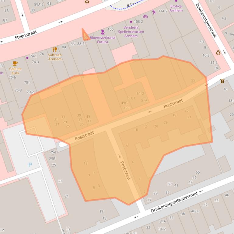 Kaart van postcodegebied 6828EK.