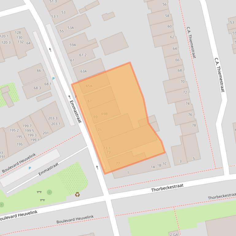 Kaart van postcodegebied 6828HD.