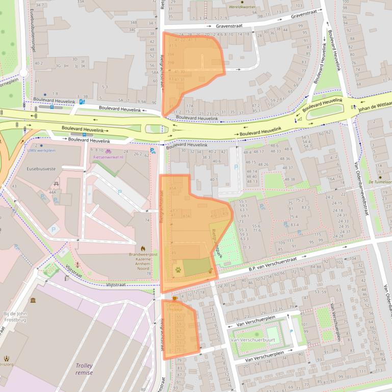 Kaart van postcodegebied 6828KB.