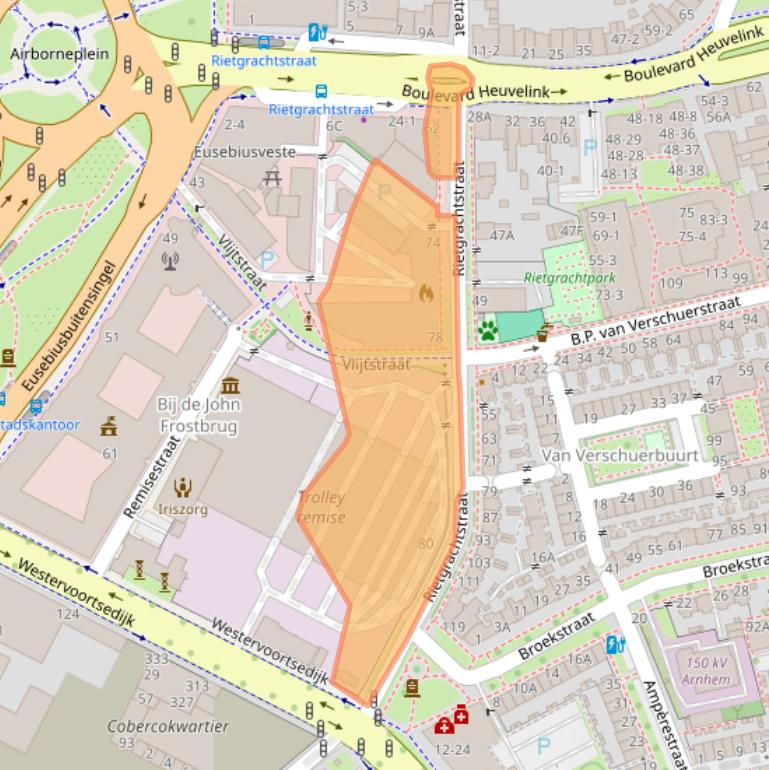 Kaart van postcodegebied 6828KE.