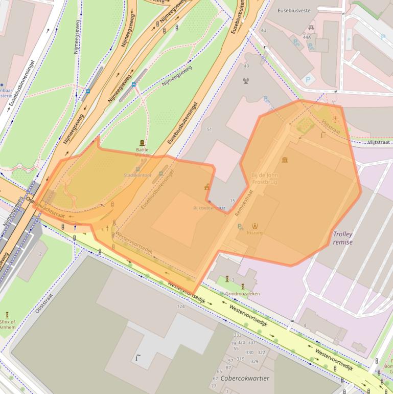 Kaart van postcodegebied 6828KZ.