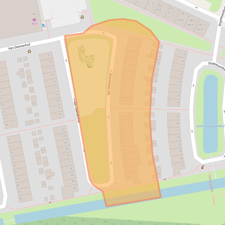 Kaart van postcodegebied 6828RE.