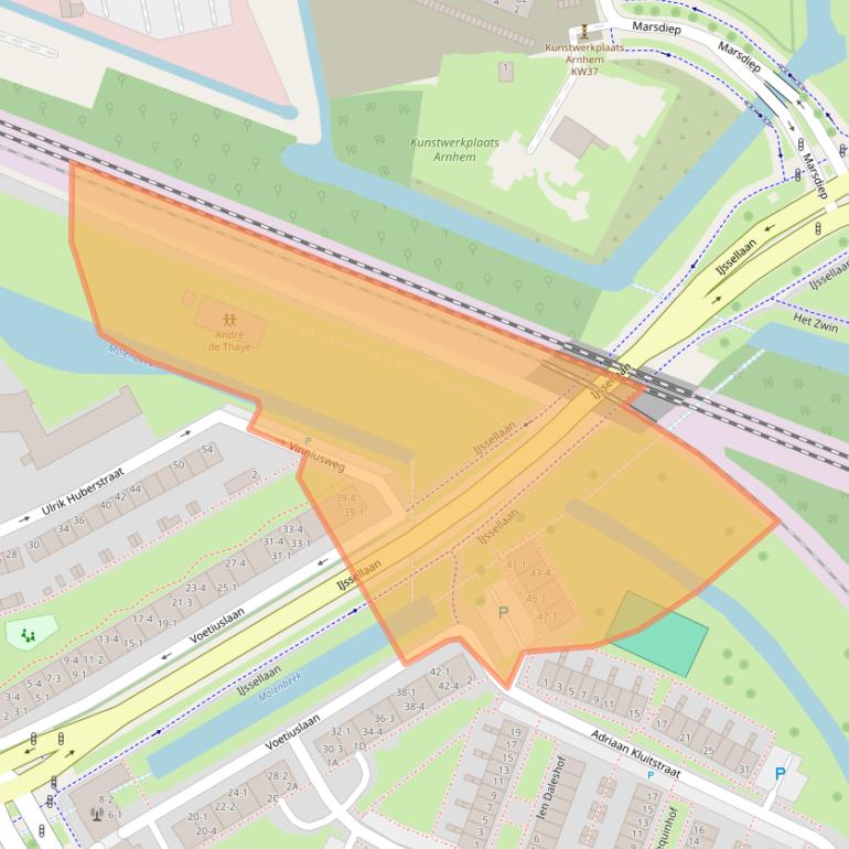 Kaart van postcodegebied 6828TD.