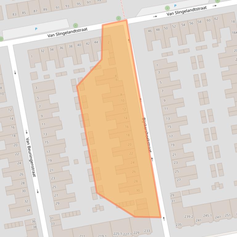 Kaart van postcodegebied 6828VJ.