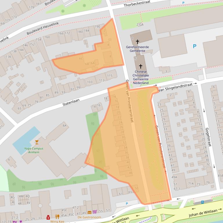 Kaart van postcodegebied 6828VX.