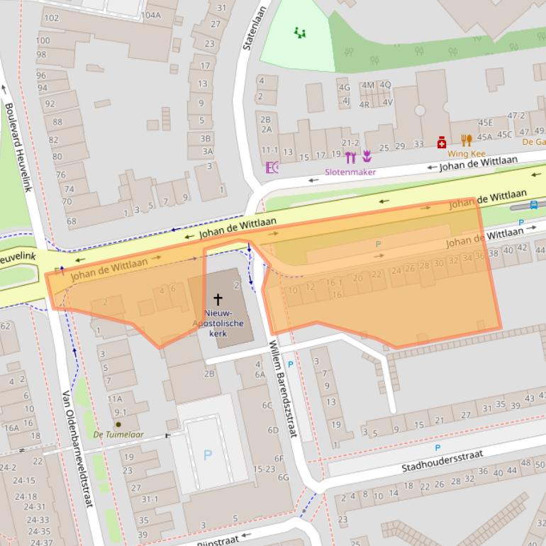 Kaart van postcodegebied 6828WG.